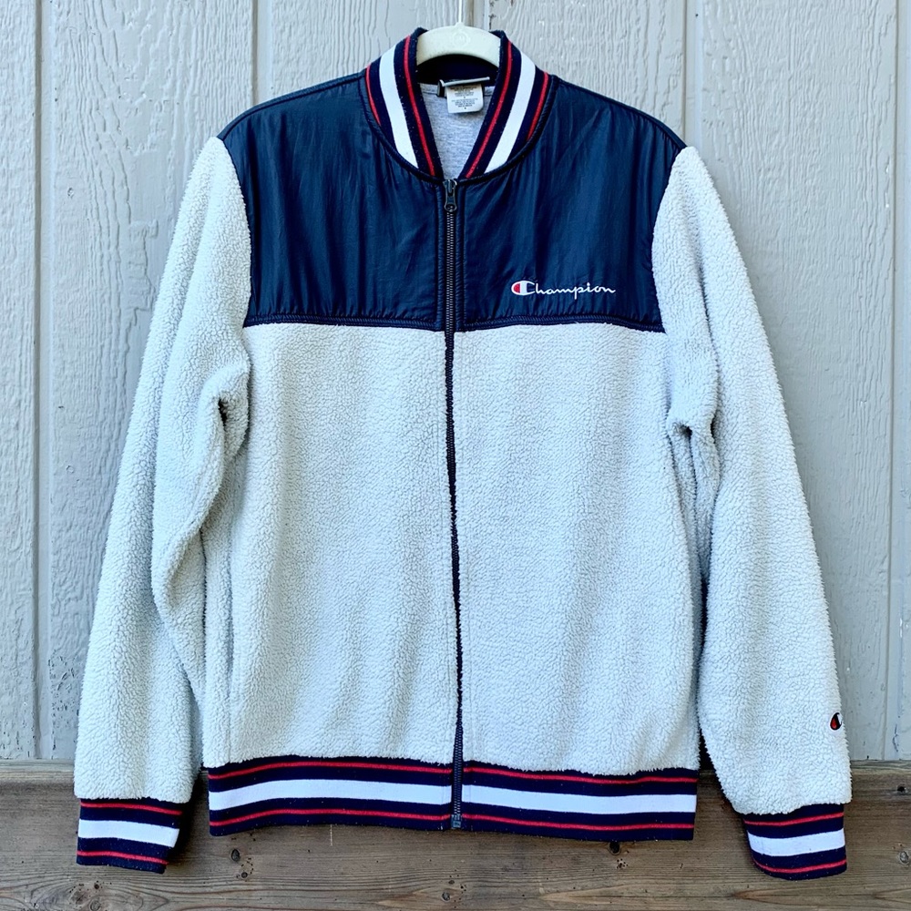Champion Sherpa Color Block Jersey Style Zip Up S… - image 4
